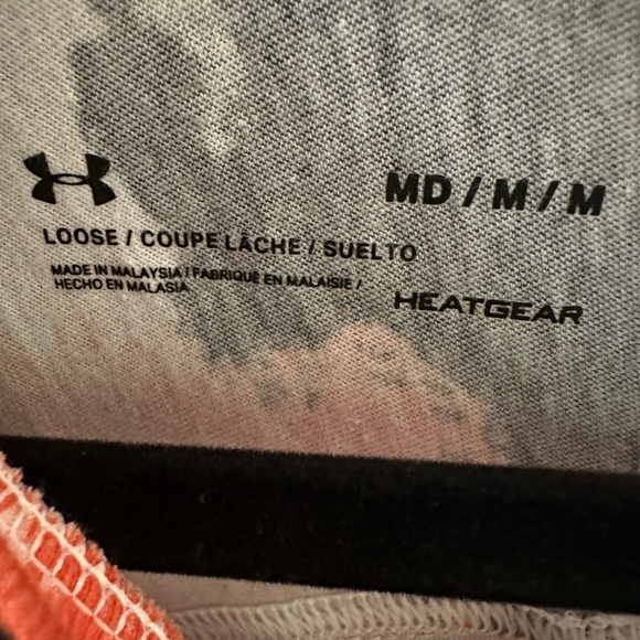 Under Armour Abstract Black, White, and Orange Top. - Picture 5 of 10